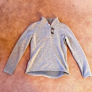 The North Face Gray Pullover Sweater with Toggle Closures